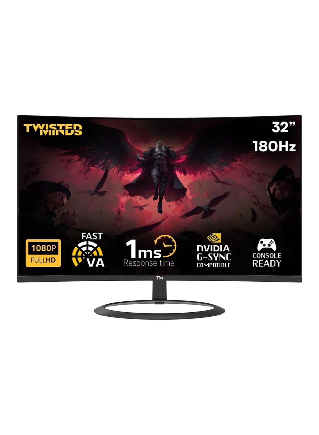 Compare 32 Inch Eclipse Series Gaming Monitor Curved 1920x1080p FHD VA Panel 180Hz Refresh Rate 1ms Response Time MPRT HDMI 2.1 with Built in Speakers TM32CFHD180VA Black at KSA Price