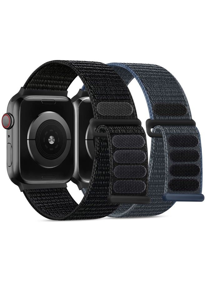 Compare Compatible with Apple Watch 44mm Mens Sport Nylon Solo Loop, Black at KSA Price
