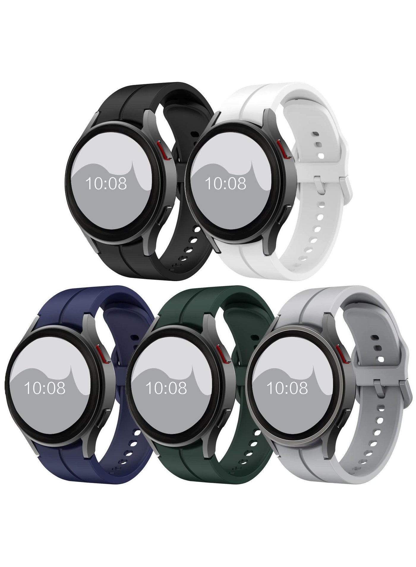 Compare 5Pack Silicone Replacement Strap Compatible with Samsung Galaxy Watch 5 Pro 45mm Galaxy Watch 4 40mm 44mm Classic 42mm 46mm  No Gap Replacement Strap with Colorful Buckle at KSA Price
