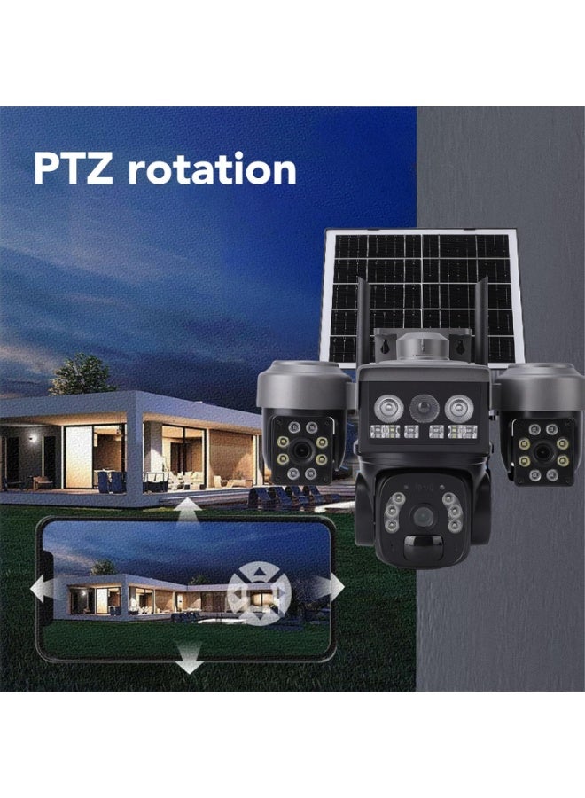 Compare Wireless 4G Solar Outdoor PTZ Security Camera | Triple 2MP Lenses, 360° FullColor Night Vision, AI Motion Tracking, Rechargeable 8000mAh Battery & Remote App Control at KSA Price