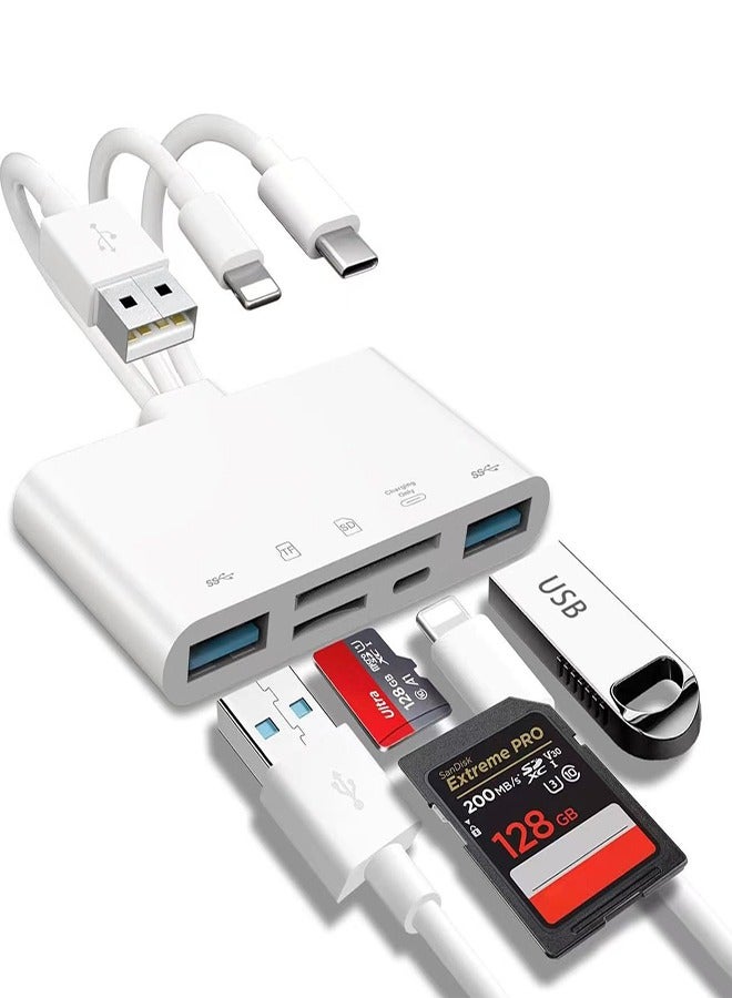 SD Card Reader 5-in-1 Memory Card Reader USB…