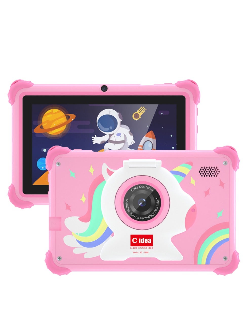 Compare WiFi Kids Smart Tablet Shockproof Edges With Builtin Stand 7inch Display 6GB 128GB Android Bluetooth Educational Kids Learning Games For Children Surprise Gifts Pink at KSA Price