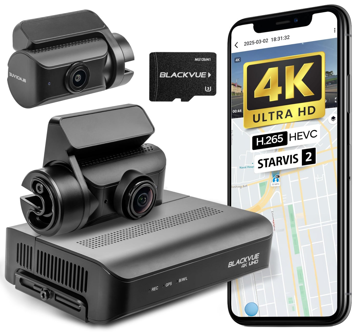 Compare BlackVue DR970X Box2CH Plus Dash Cam 256GB | Secure Box Unit + 2 Small Cameras 4KFull HD, STARVIS 2 Sensor, Parking Mode, Up to 512GB, WiFi, GPS, Cloud Features, Optional LTE at KSA Price