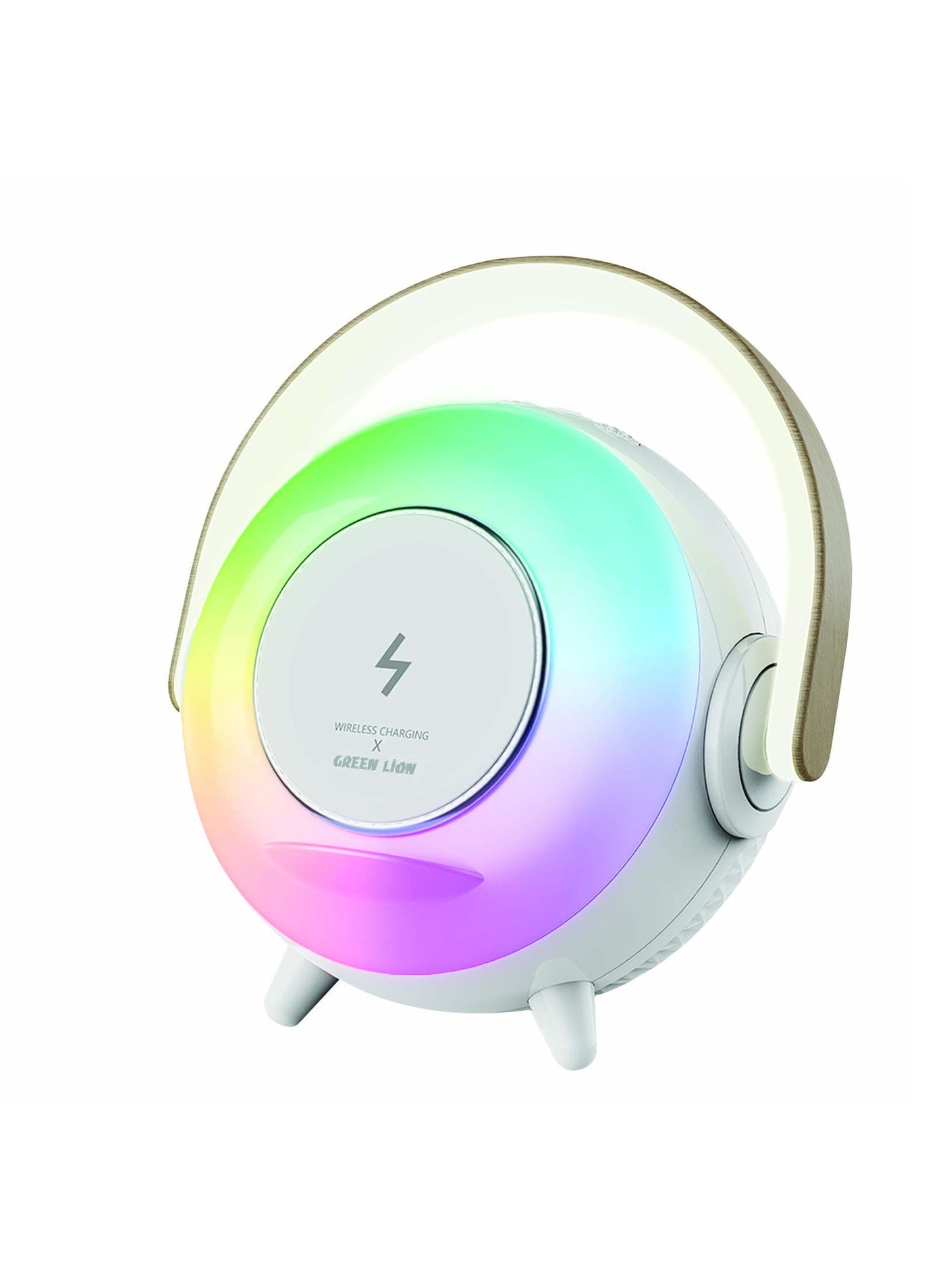 Compare Uranus Bluetooth Speaker and Wireless Charger with Table Lamp  Transmission Range 20 m  Charging Time 2 Hrs   8 Lighting Modes & Lights 22 RGB + 22 White  6 Hrs Working Time  White at KSA Price