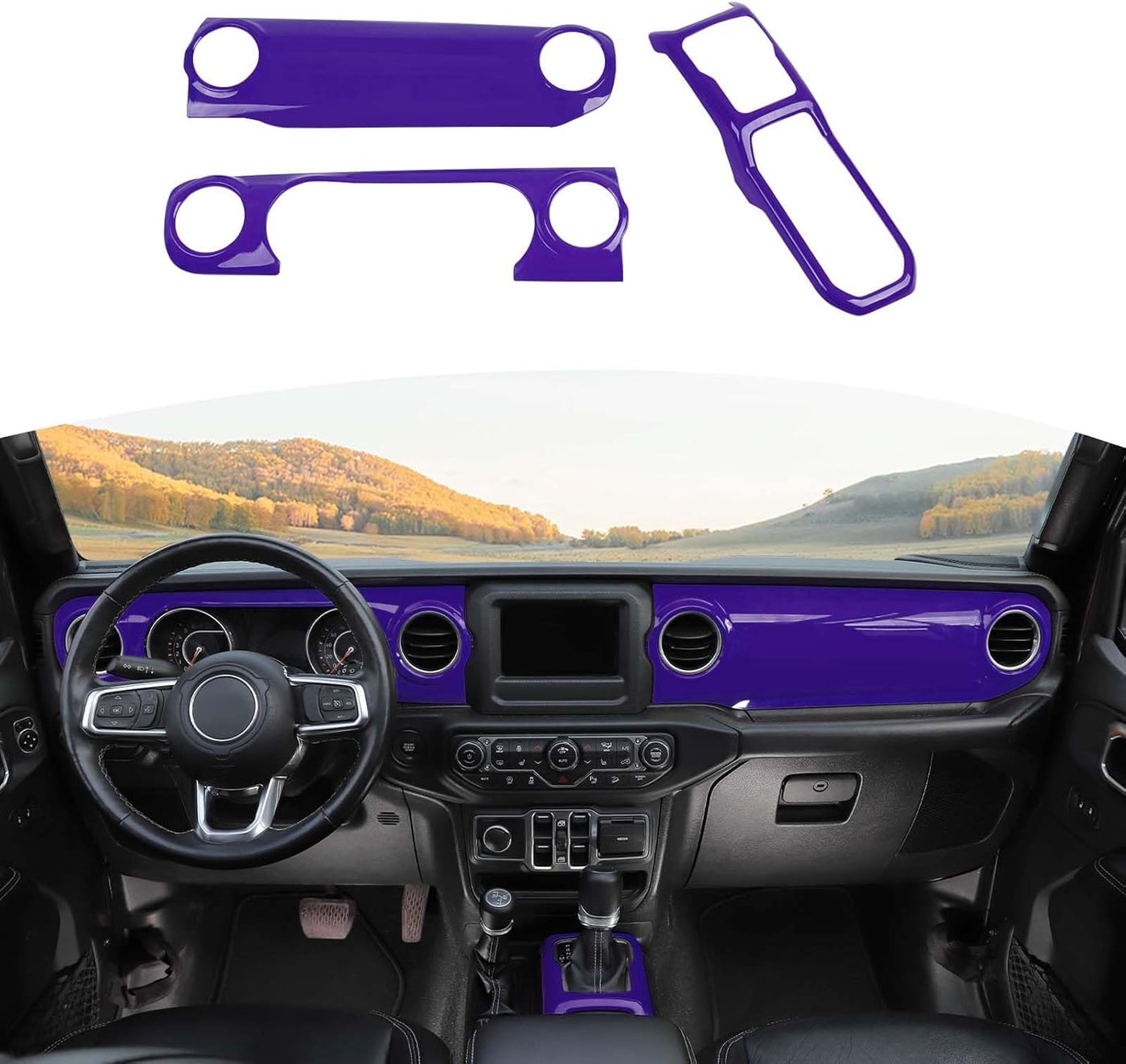Compare RTTCZ Purple Dash Trim Cover for Jeep Wrangler JL JLU Gladiator JT 20182023  3pcs at KSA Price
