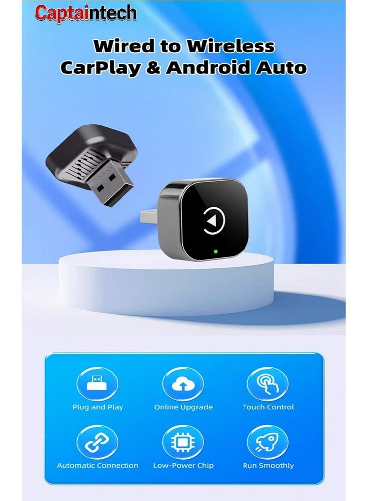 [1-Pack]Mini 2-in-1 Wireless CarPlay & Android Auto…