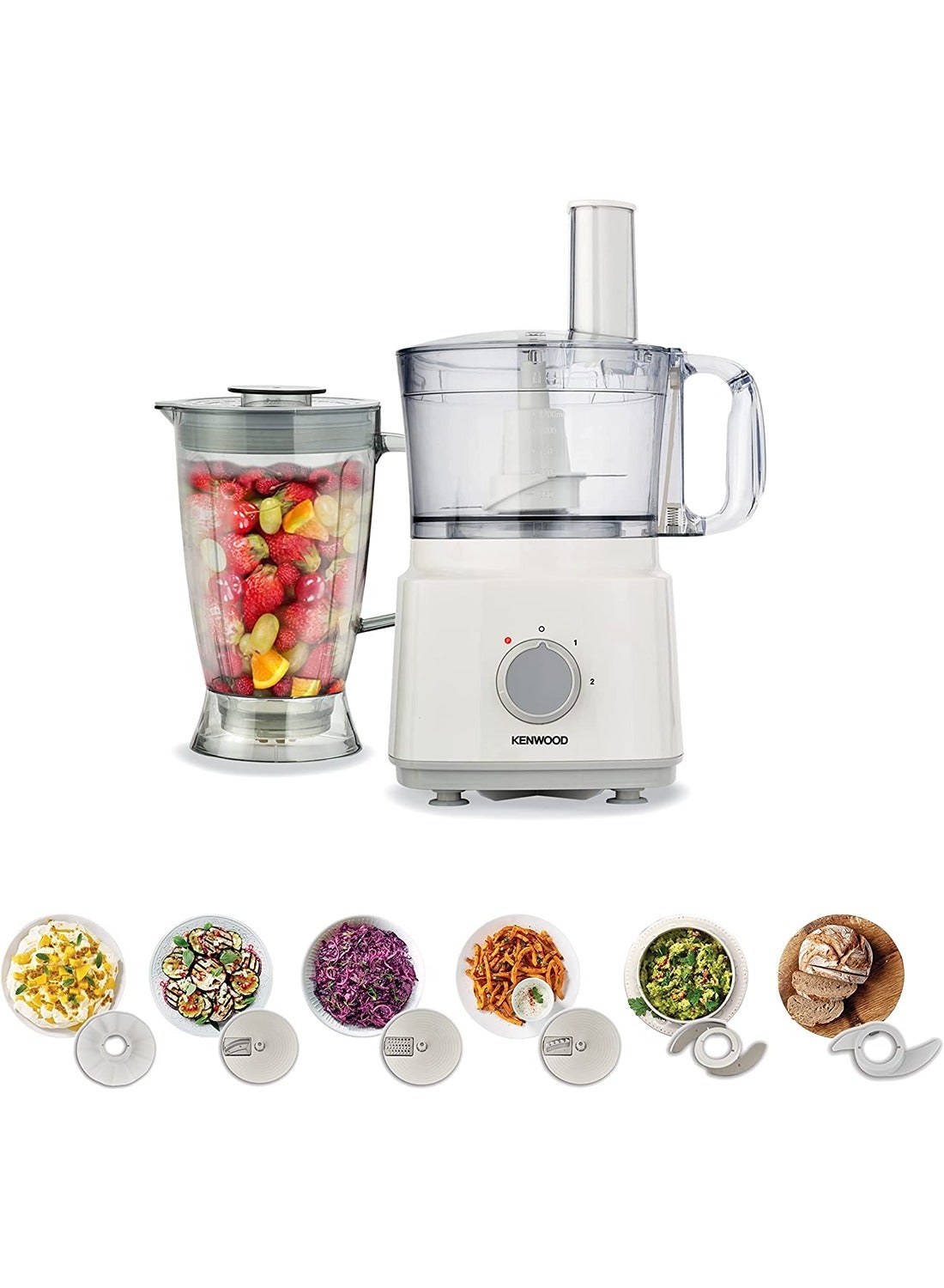 Compare Food Processor, Blender, Whisk, Dough Maker 2 L 750 W FDP03.C0WH White at KSA Price