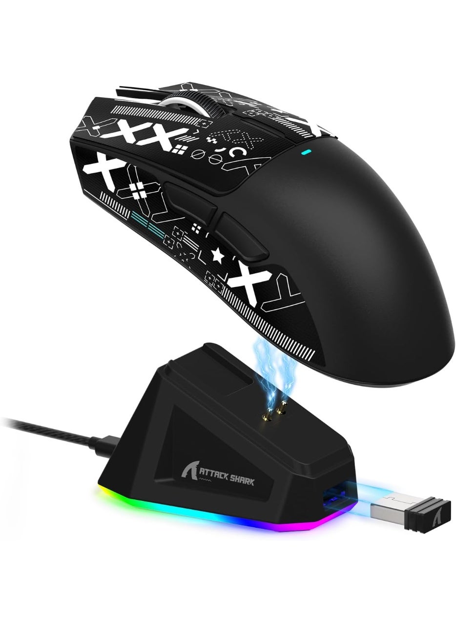 Compare X11 Wireless Gaming Mouse with RGB Charging Dock, 22000 DPI PAW3311 Optical Sensor, Lightweight TriMode 2.4G Wireless Bluetooth USBC, 5 Programmable Buttons, HUYU Switch, Grip Tape for PC Mac at KSA Price