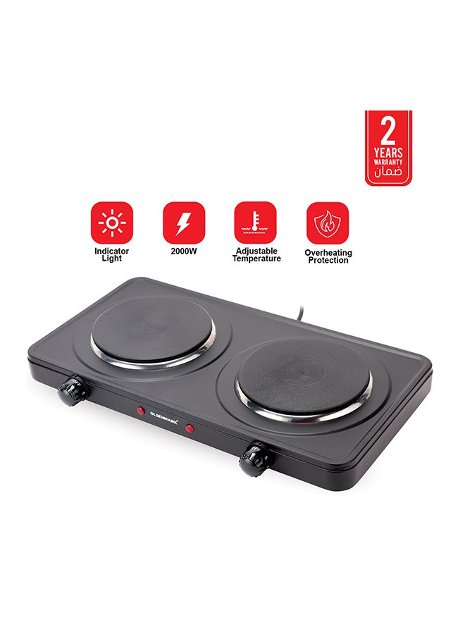 Electric Double Hot Plate 2000 W OMHP2034Y Black