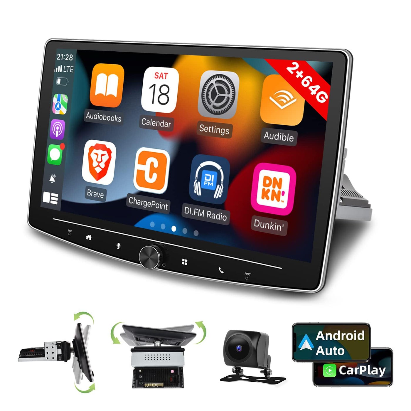 2G64G 10 inch Android 13 Single Din Touch…