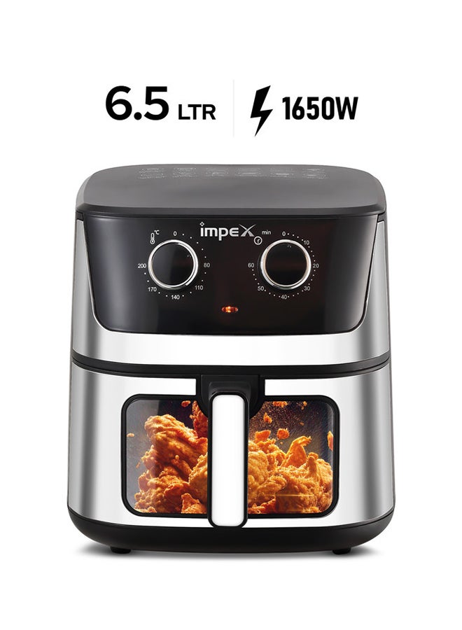 Compare 6.5 Liter Mechanical Air Fryer With Temperature Control & 60 mins Timer, Compact Design Fast Cooking, Overheat Protection 6.5 L 1650 W AF 4304 Black and Silver at KSA Price