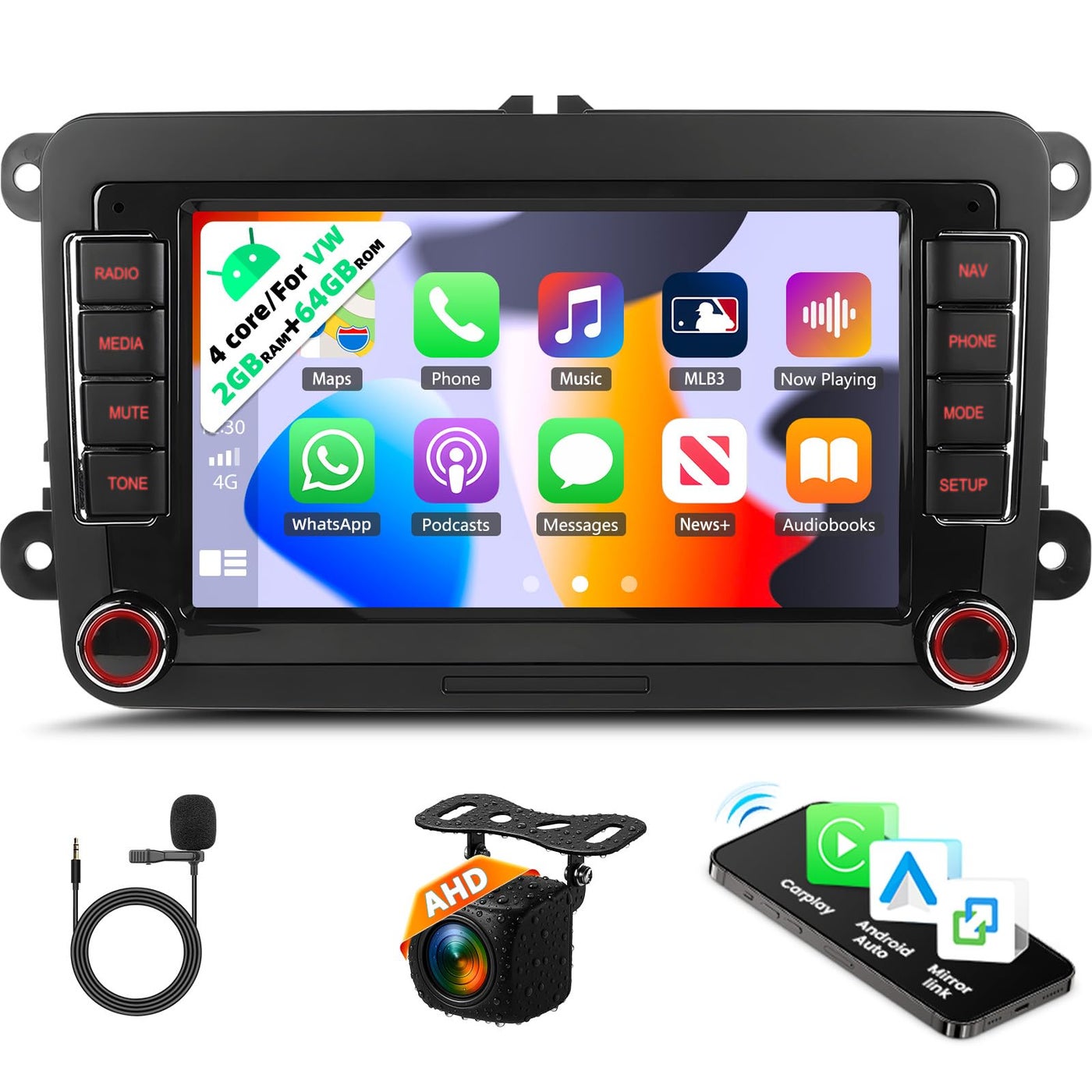 2G+64G Android 15 2 Din Car Stereo for…