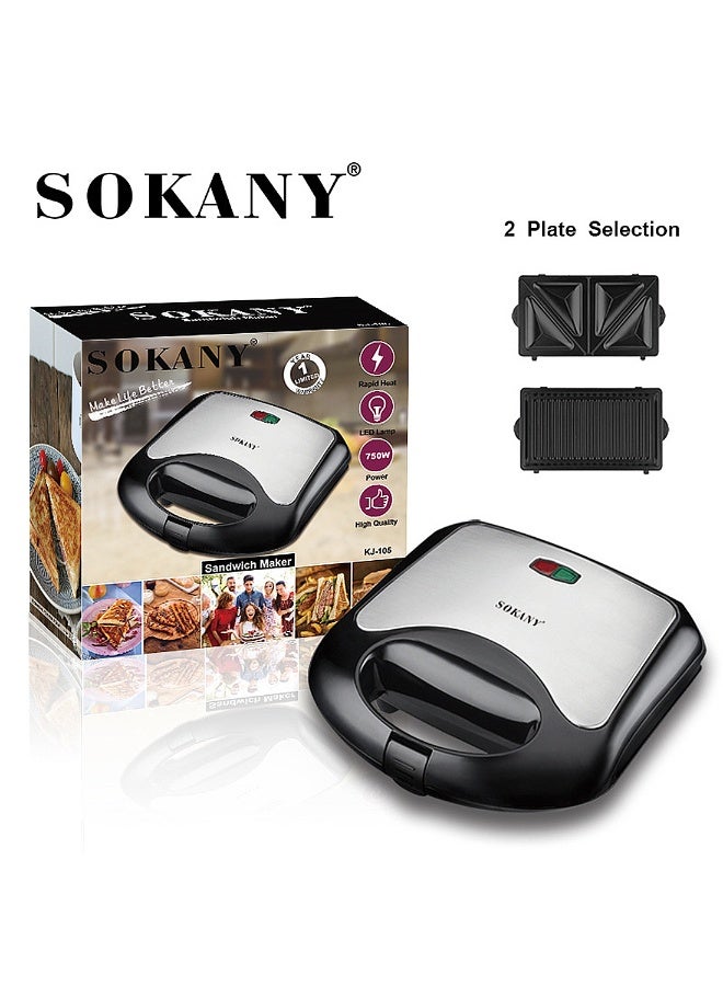 Sandwich Maker, Non-Stick, 2in1 Versatile Interchangeable…