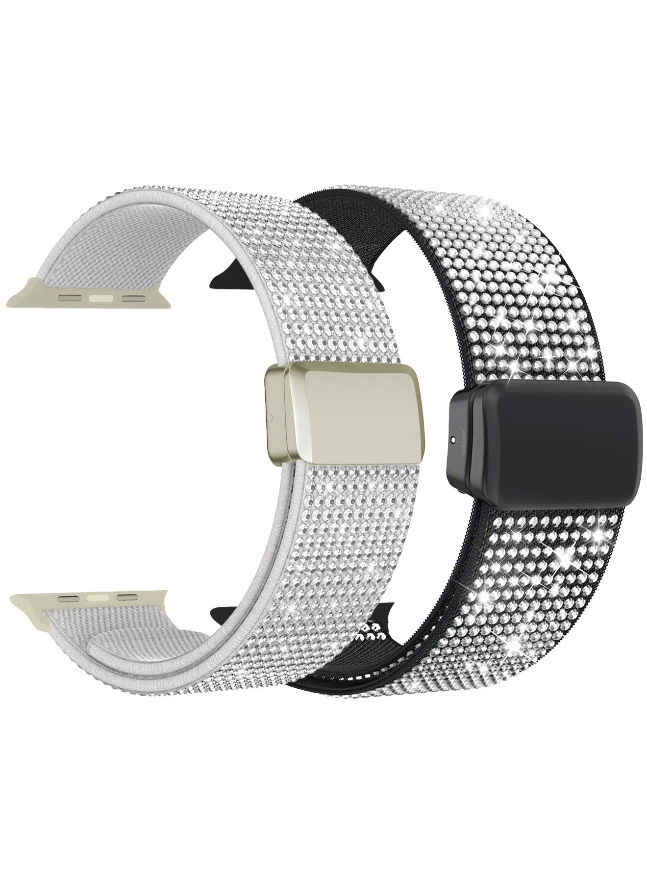 Compare 2Packs 44mm 45mm 49mm Elastic Band for Apple Watch Series 19, SE & Ultra  Rhinestone Sparkle Watch Band Multicolour4 at KSA Price