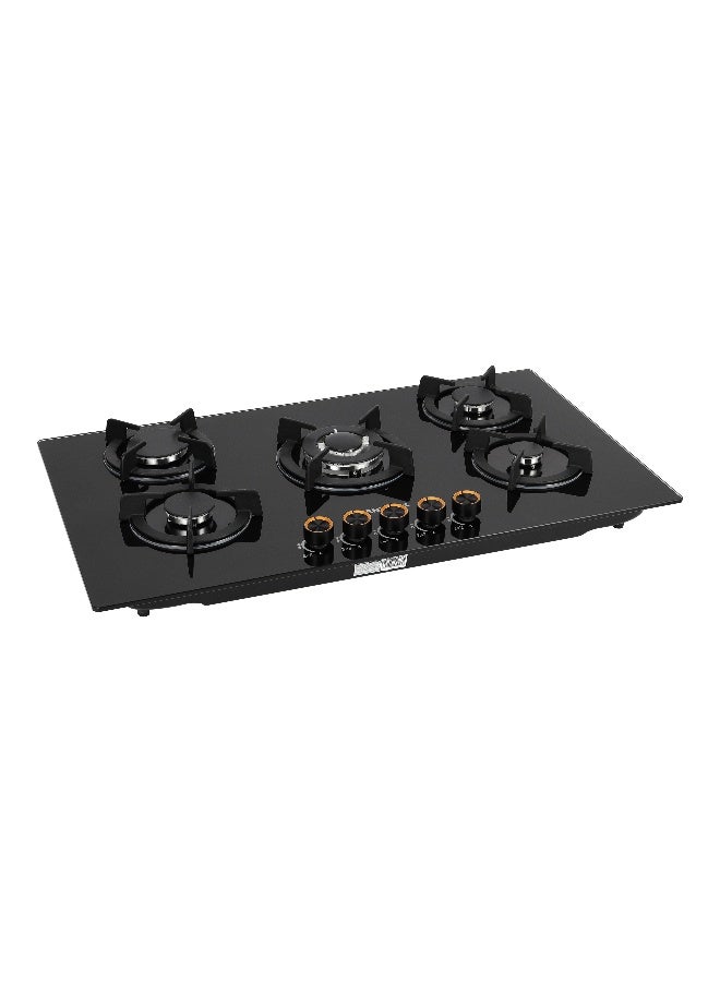 Compare Olsenmark 5 Burner Gas Hob – OMCH7079 | 8mm Tempered Glass | Automatic Ignition | Low Gas Consumption | 10.3kW Total Heat Input | Stylish Gold Knobs | Black 5 OMCH7079 black at KSA Price