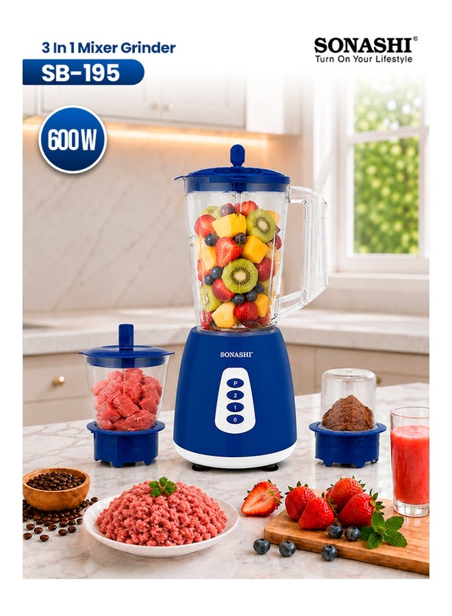 3-in-1 Blender / Grinder & Mincer | 600W…