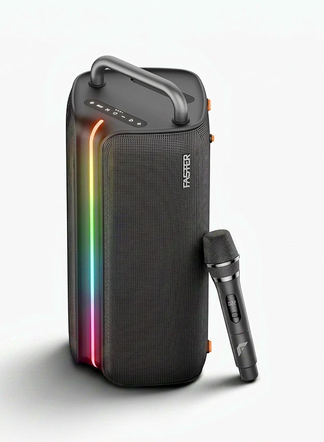 Compare X400 Portable Bluetooth Speaker 110W  Outdoor Party Speaker with Wireless Mic  Advanced Bluetooth 5.3, TWS Modes, USB, RGB Lights, Bass Adjustment, FM Radio, TF AUX Inputs  4 Inch Dual Woofers, Fast Charging, Multifunctional Buttons  Solid Metal Build For Camping, Outdoor Travel, Beach, Pool at KSA Price
