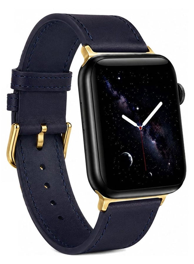 Compare Leather Band Compatible with Smart Watch 42mmSeries 1110 41mm 40mm 38mm Strap for Men Women, Vintage Leather Wristband Replacement Band for iwatch Series SE 11 10 9 8 7 6 5 4 3 2 1  Navy Blue at KSA Price