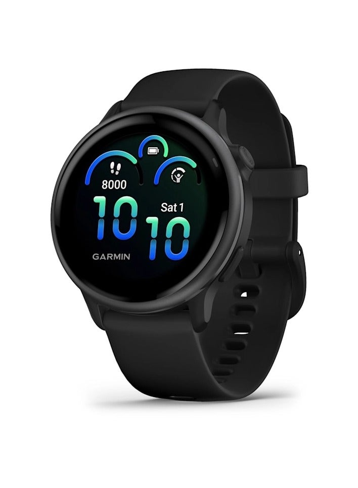 Compare Vívoactive 6  42MM  Slate with Black Band  Up to 11 Days of  Battery life   1.2 Amoled Display, Corning Gorilla Glass 3, Heart Rate Monitor, All day stress monitor, Smart notification, Tap to Pay, iOS and Android compatible Black at KSA Price