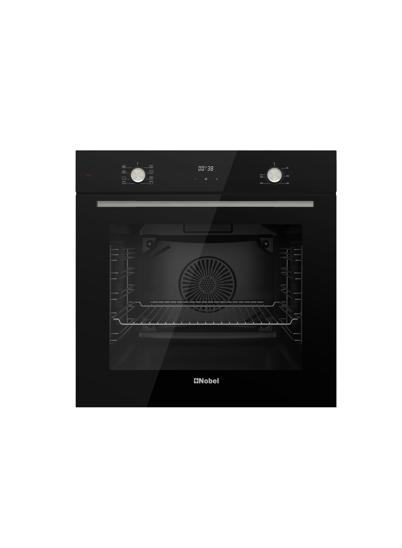 Compare 60cm BuiltIn Electric Oven 73L LED Touch Timer, Turbo Fan Grill, 8Function MultiCooking, Triple Glass Door, Up & Down Heating, Tempered Black Glass Panel – 1 Year Warranty NBI64090I black at KSA Price