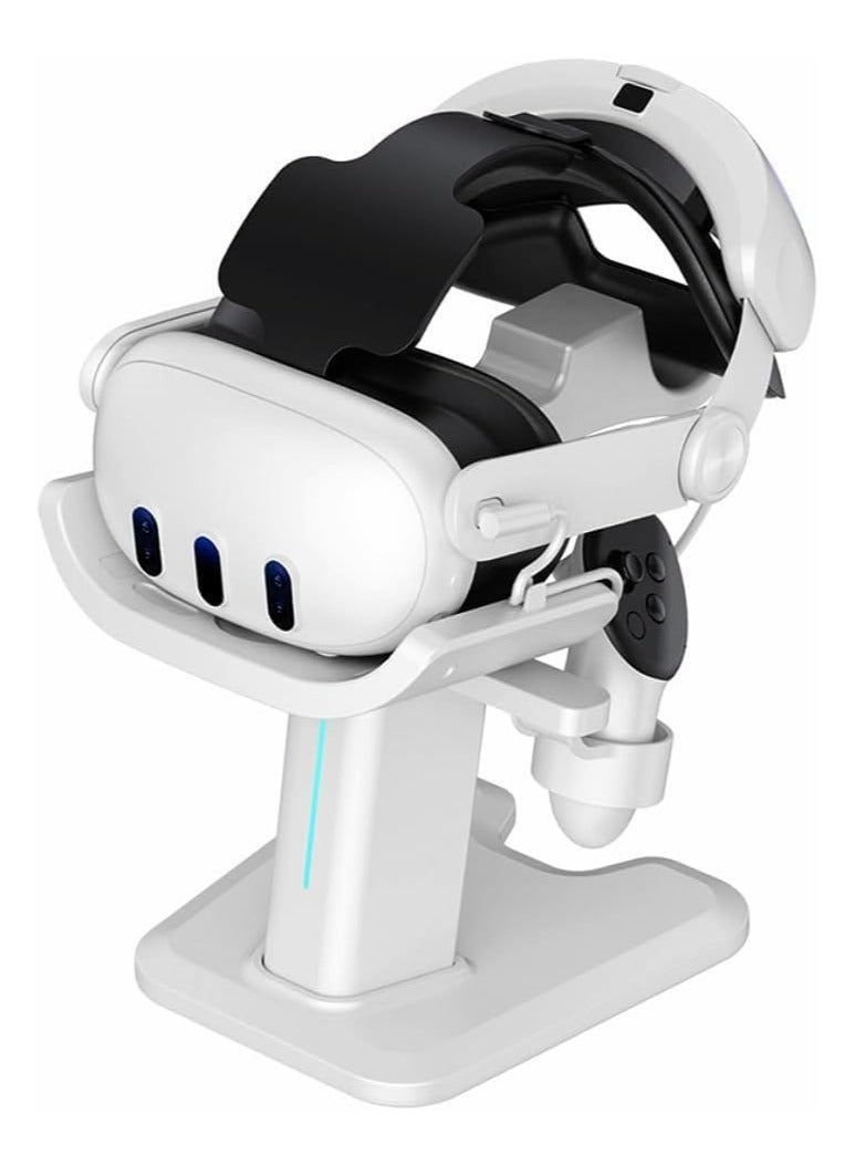 Compare For Meta Quest 3S Quest 3 Headset Charging Dock, VR Display Stand Accessories Compatible with Meta Quest 3 VR Headset and Touch Controllers, Station Holder Base with LED Light, White at KSA Price