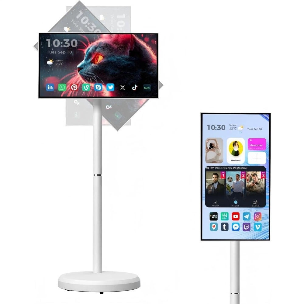 Compare ch Portable TV, Android 15 Touchscreen, Adjustable Rolling Stand, 1080P HDMI, Wireless Casting at KSA Price