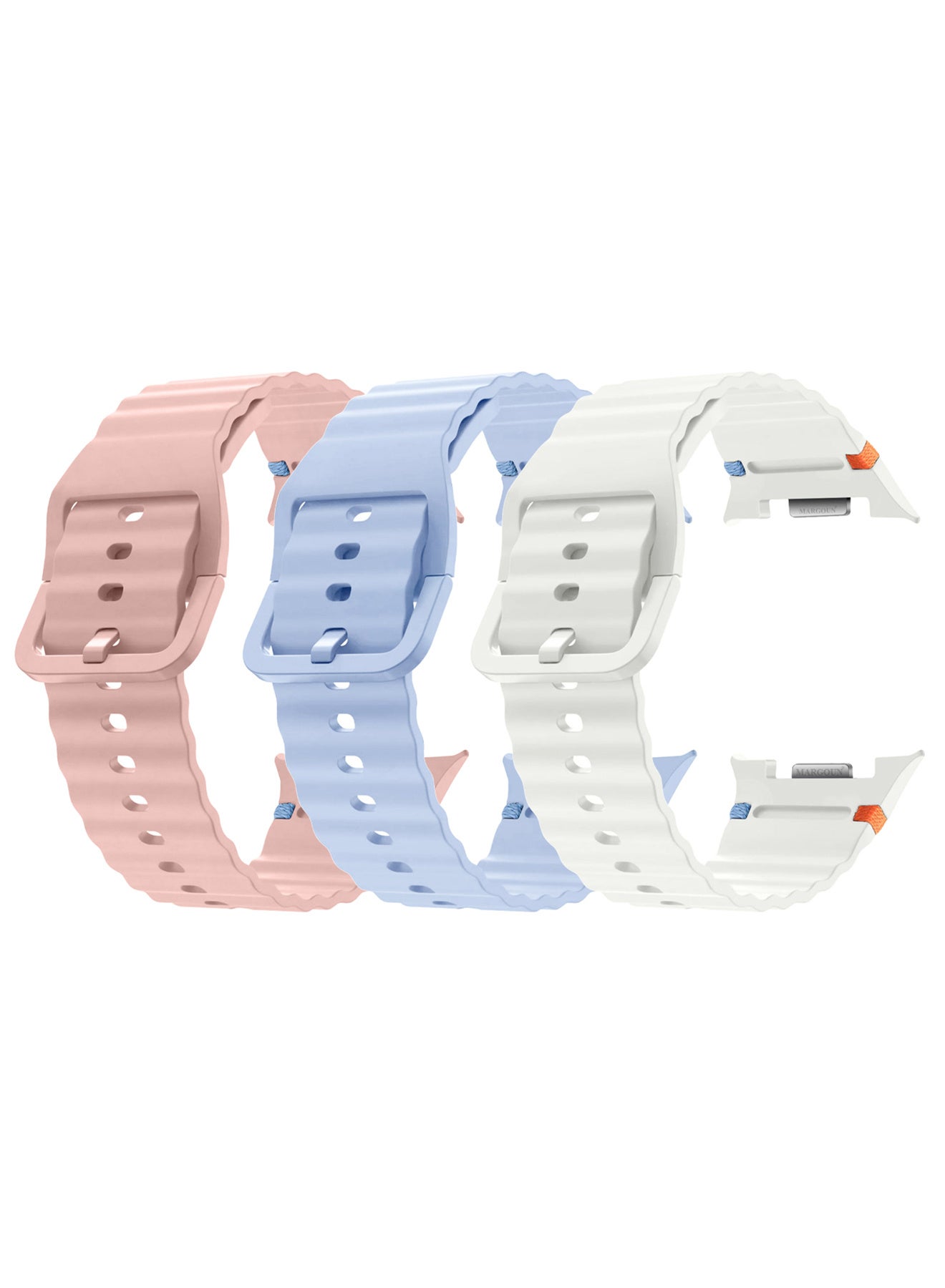 Compare 3 Packs Silicone Ocean Band for Samsung Galaxy Watch 8 Classic 46mm and Watch 8 40mm 44mm  Sport Band Strap Multicolour22 at KSA Price