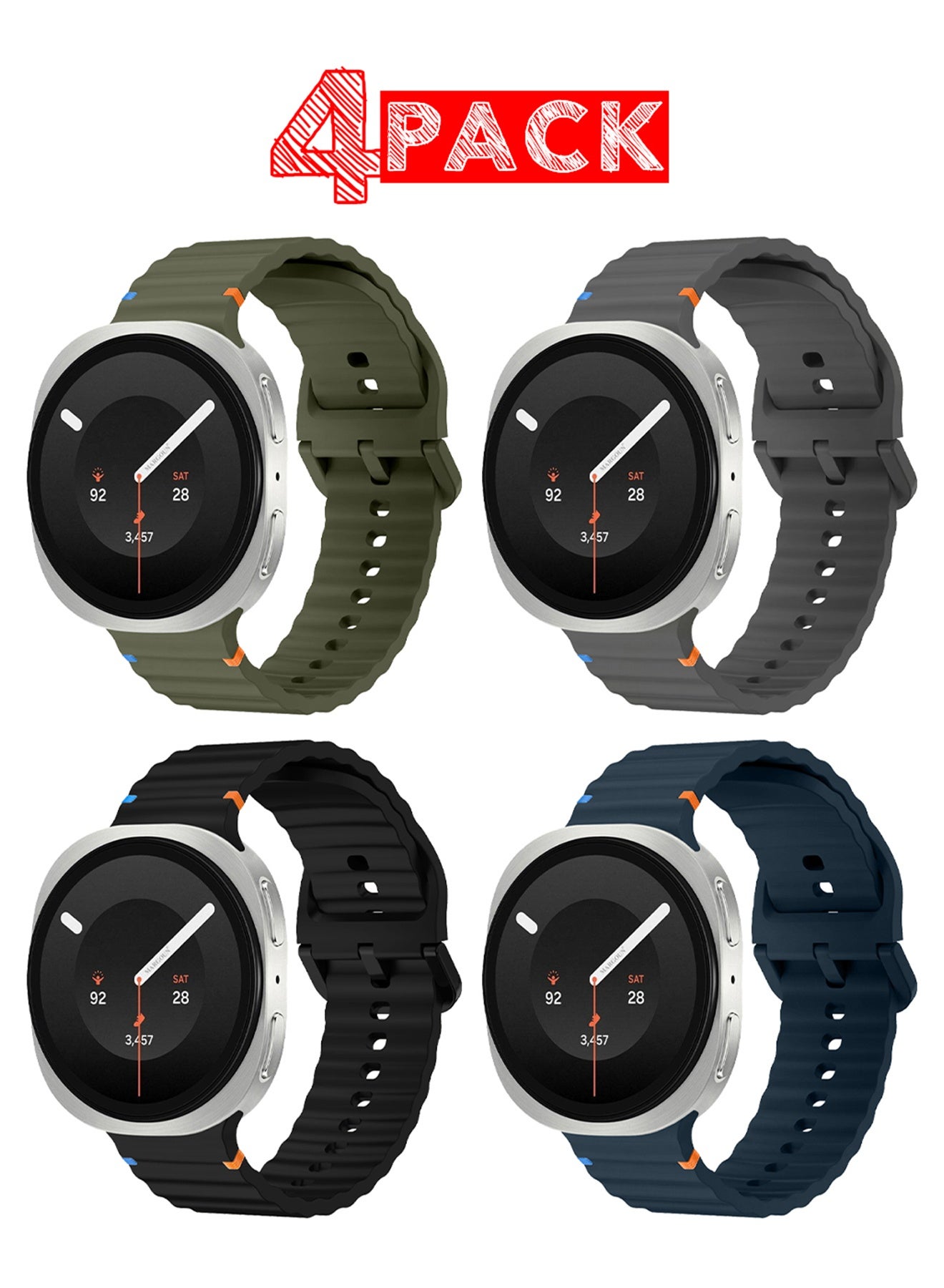 4 PACK Silicone Ocean Band Compatible with Samsung…
