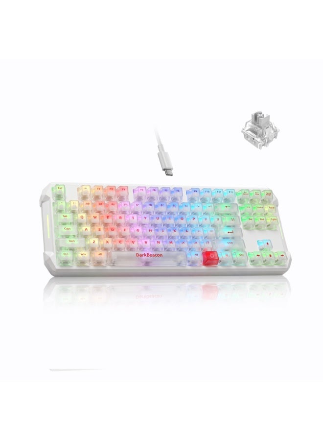 Compare DarkBeacon Flux 87 HE Magnetic Switch Hot Swappable Mechanical Gaming Keyboard, Adjustable Actuation Rapid Trigger Mode, USBC Wired RGB TKL White Keyboard at KSA Price