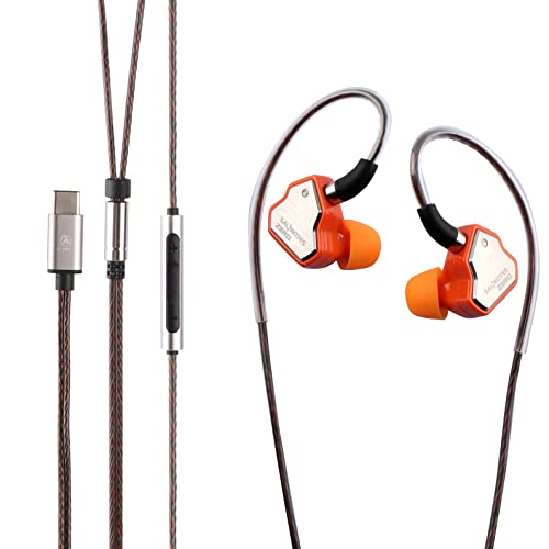 Compare Linsoul 7Hz Salnotes Zero HiFi 10mm Dynamic Driver inEar Earphone IEM with Metal Composite Diaphragm Stainless Steel Faceplate Detachable 2Pin OFC Cable Orange, with Mic, Type C at KSA Price