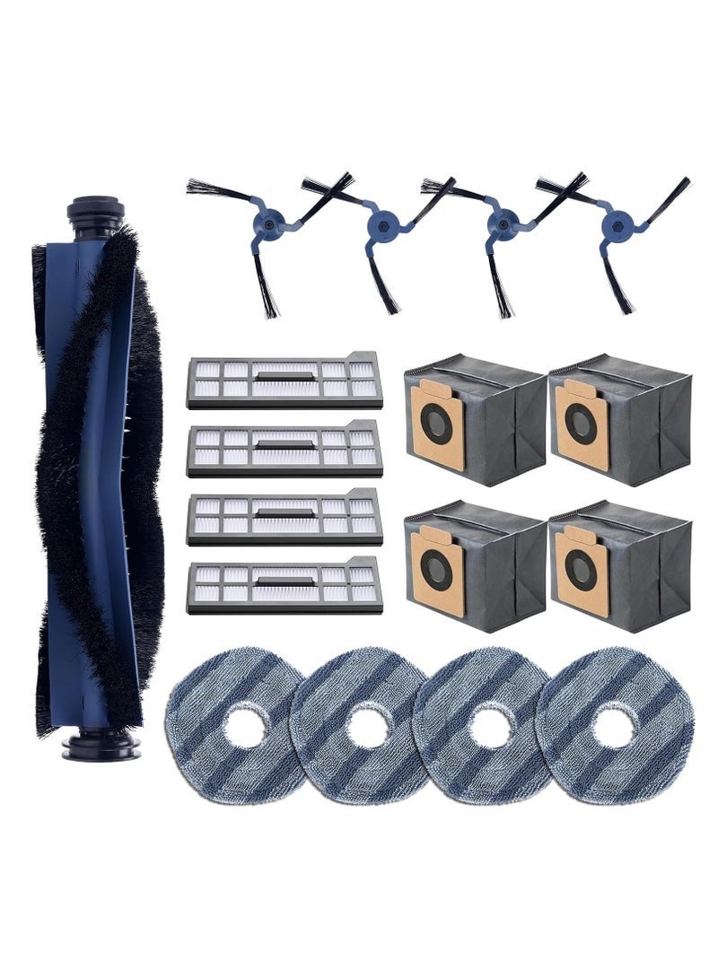Compare 17PCS Spare Parts Compatible with eufy X10 Pro Omni Robot Vacuums Replacement Parts, 4 Dust Bags, 4 Washable Vacuum Mop Cloths, 4 Side Brushes, 4 HEPA Filters, 1 Main Brush, X10 Pro Omni Accessories at KSA Price