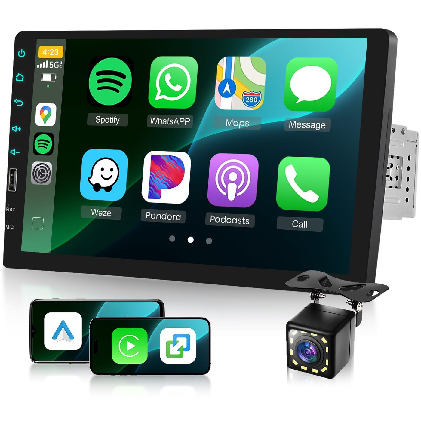Single Din Car Stereo with AM/FM/RDS Radio Backup…