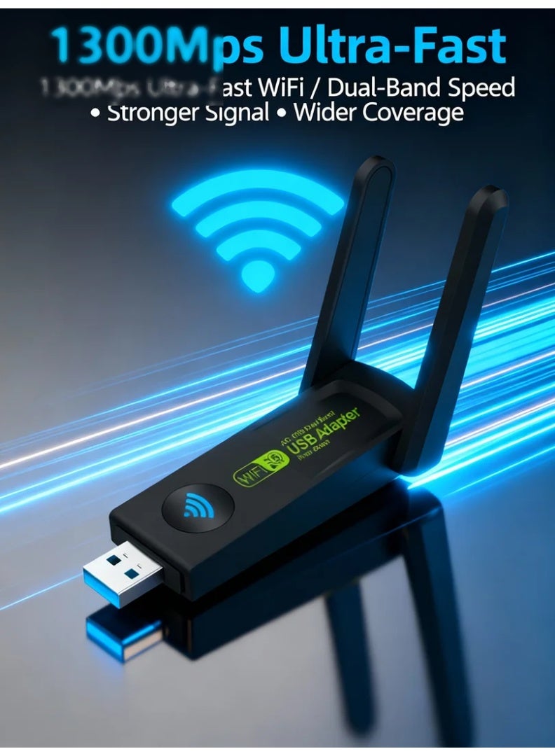 1300Mbps USB WiFi Adapter AC1300 | Dual-Band…