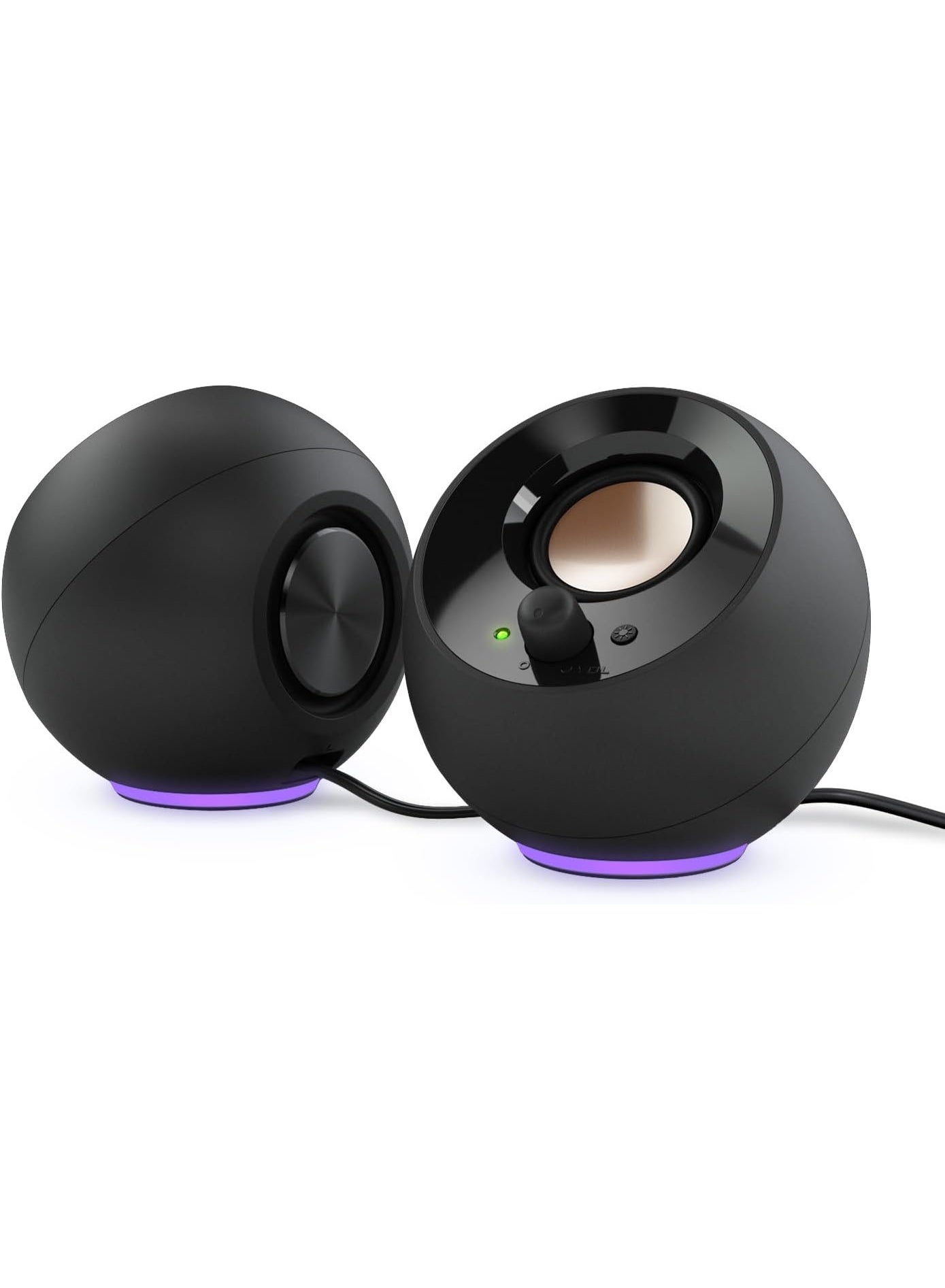 Compare reative Pebble SE Minimalist 2.0 USBC Powered PC Speakers with RGB Lighting?, 3.5 mm AUXin, Up to 4.4W RMS Power for Computers and Laptops Black at KSA Price