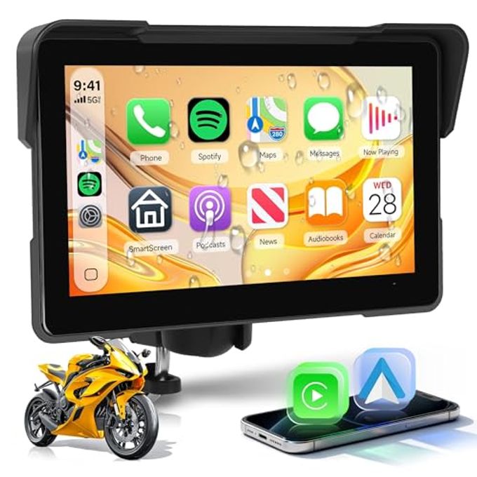 Compare 7 Motorcycle Wireless Carplay Gps Navigation System, Android Auto Portable Carplay Screen For Motorcycle, Dual Bluetooth Car Play Moto, SiRi, GooGle Assistant, Eq, Ip67 Waterproof Moto Screen at KSA Price