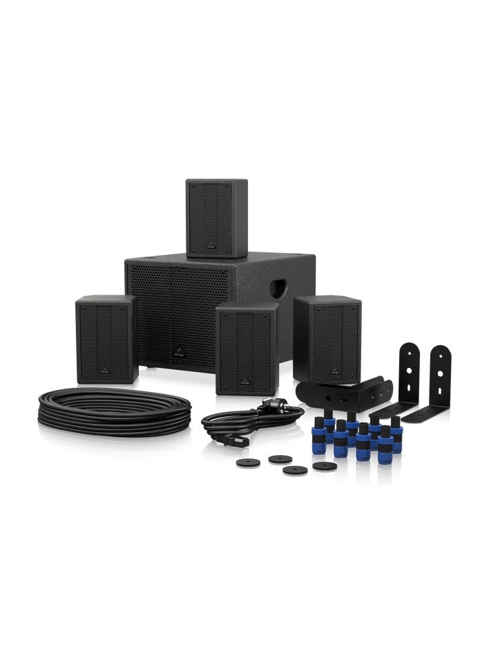 Compare Behringer SAT1004Bundle Complete PUB Installation Speaker Bundle with 4 Passive PA Speakers and 8 Active PA Subwoofer at KSA Price