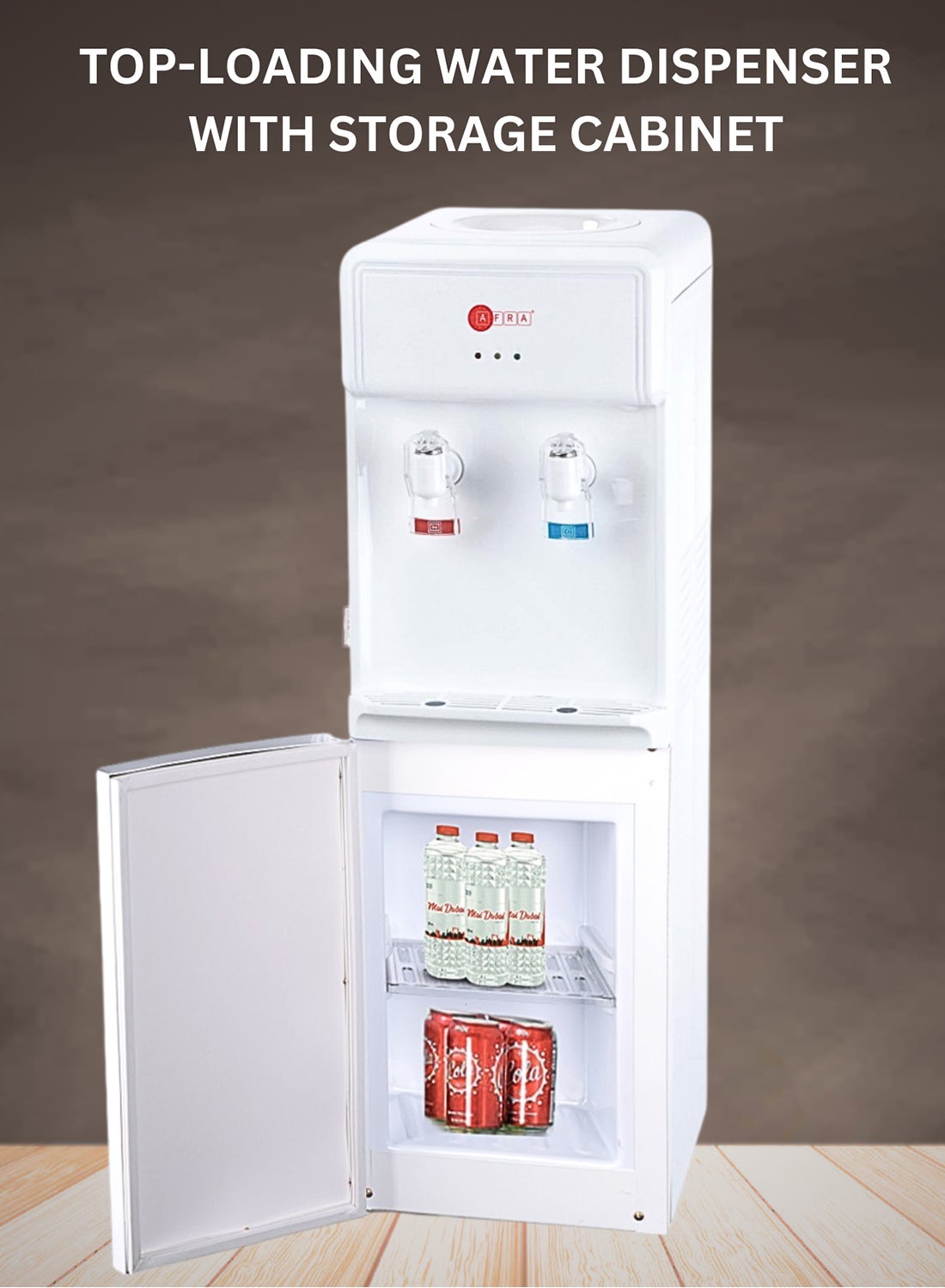 Water Dispenser with Storage Cabinet, 2 Taps, Hot…