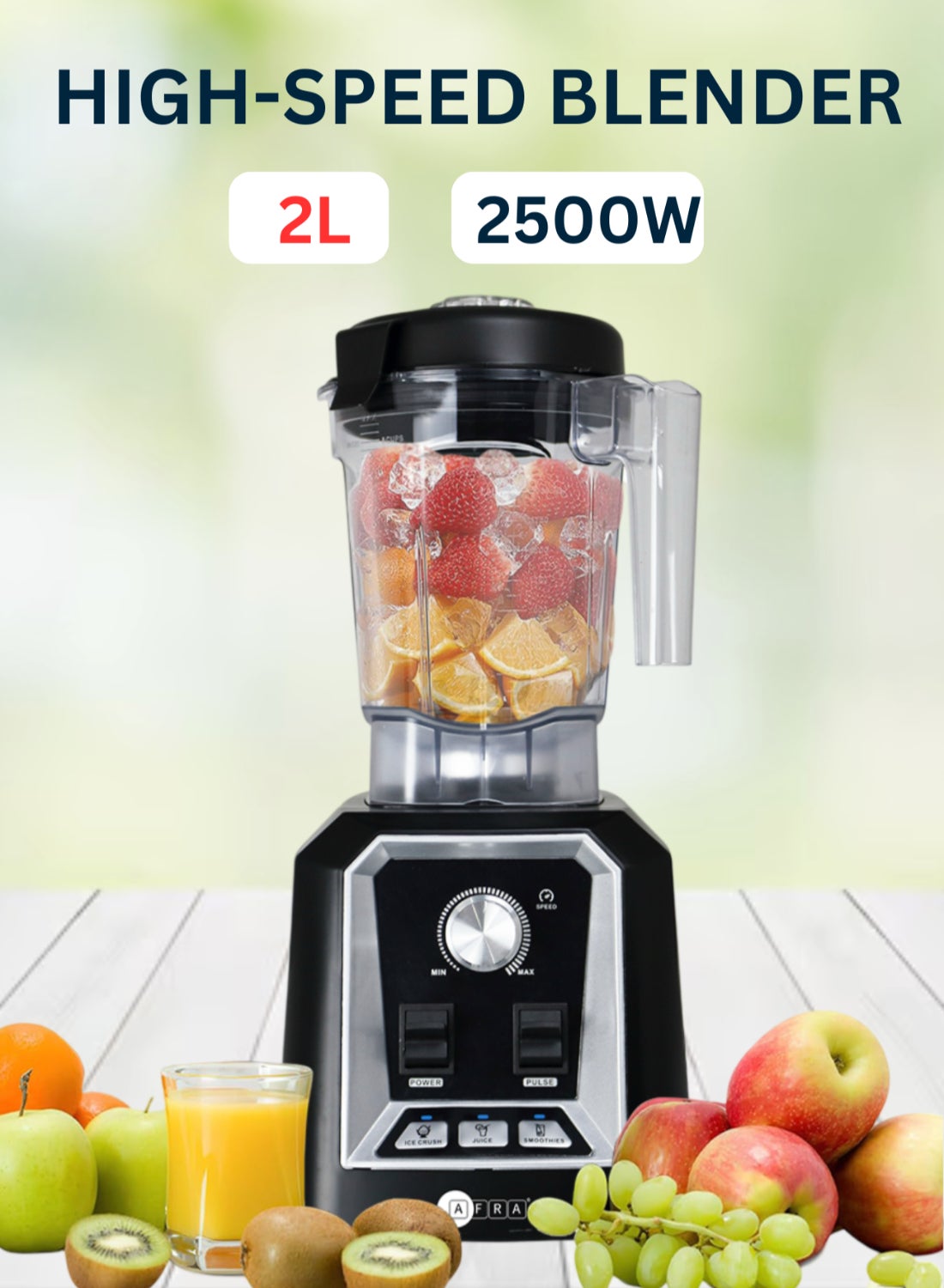 Compare HighSpeed Blender | 1600W | 2000ML Unbreakable Jar | 6 PCS SUS Blades | 100% Pure Copper Motor | Time Setting | ETL, CB, GS, CE Certified | 1Year Warranty 2.0 L 1600.0 W AF162PBBK black at KSA Price