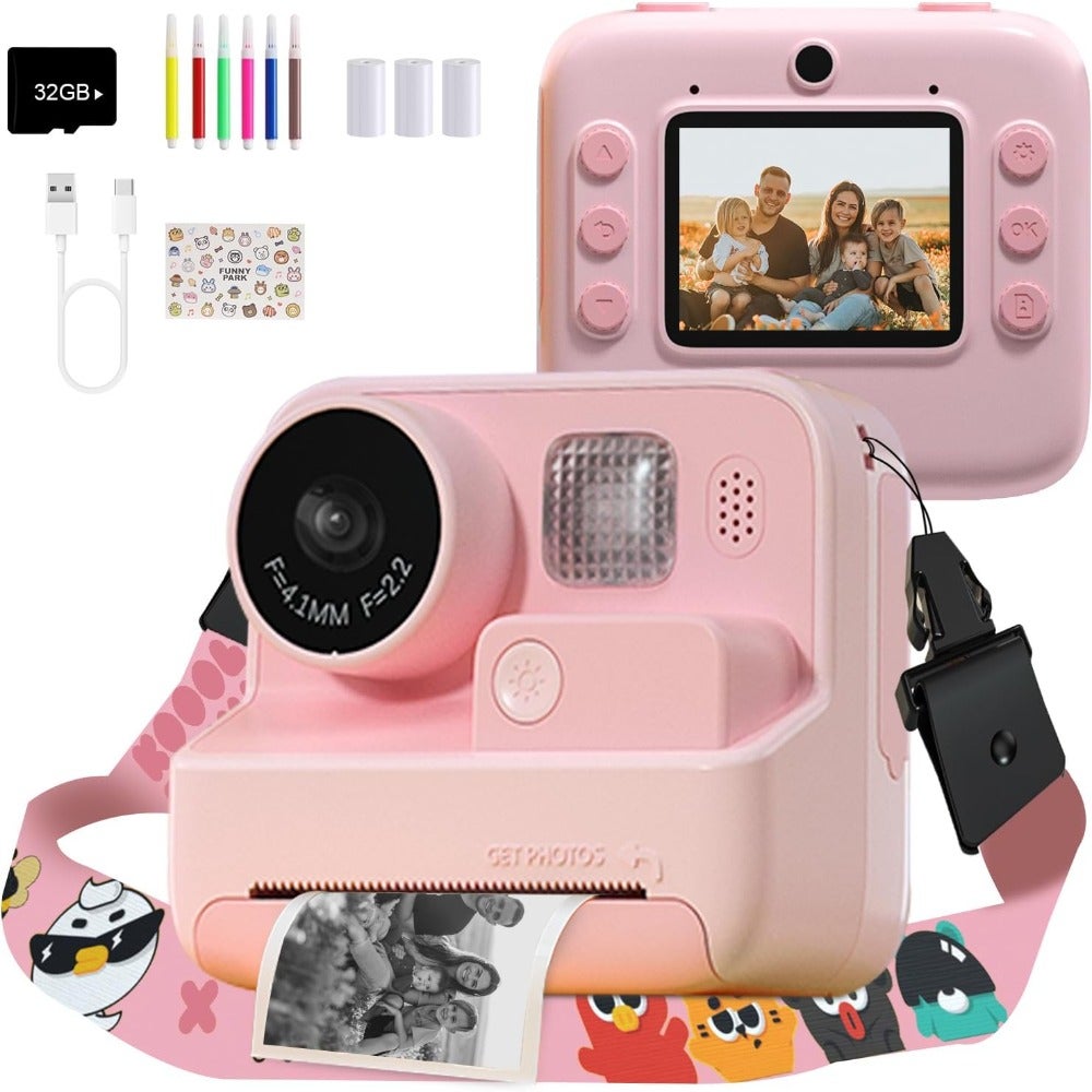 Compare Instant Print Camera  48MP Digital Camera with Zero Ink Printing 1080P Selfie Video Camera Includes 32GB TF Card Fun Toy Gift for Boys Girls Ages 312 Perfect for Christmas Birthday Holiday at KSA Price