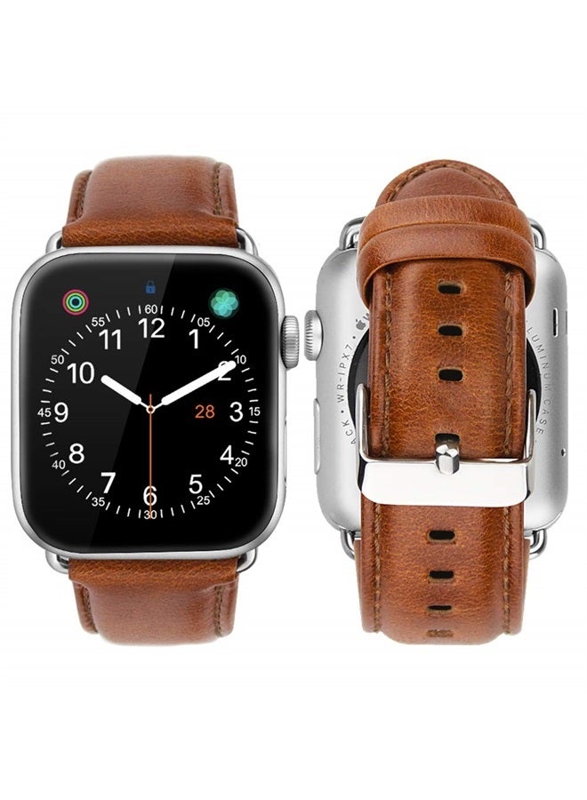 Compare Compatible with Apple Watch Band 49mm 45mm 42mm 44mm Leather Strap Replacement for iWatch Ultra Series 8 7 6 SE2 5 4 3 2 1 Sports Men Women  BrownSilver 42444549 at KSA Price