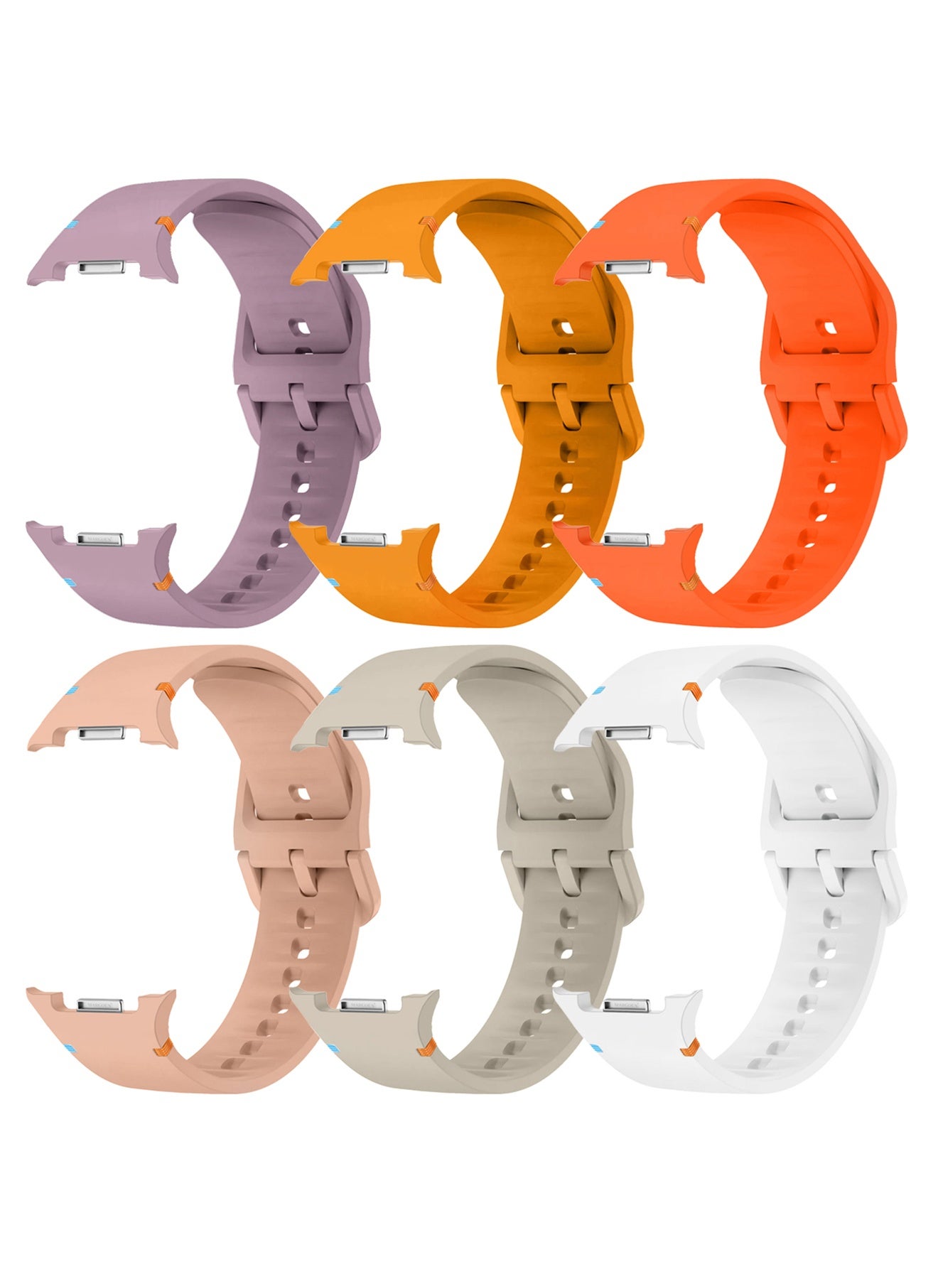 Compare 6Packs Sport Band for Galaxy Watch 8 40mm 44mm and Watch 8 Classic 46mm, Silicone Replacement Strap, ML Size at KSA Price