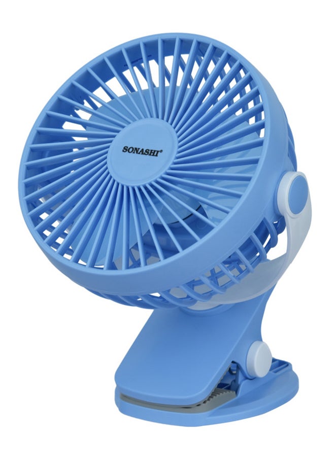 Compare 5 Inch Rechargeable Clip Fan With 3 Speeds | Continuous Working Of 1.5 HoursHigh, 2.5 HoursMid & 4 HoursLow | 5V Usb Charge With Overcharge Protection | Portable SRF105 Blue at KSA Price