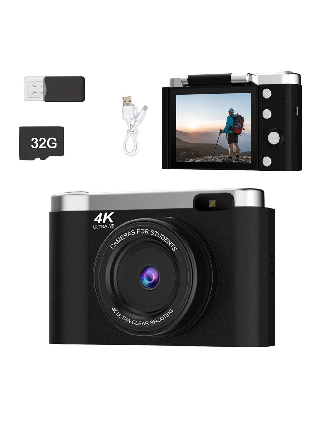 48MP Student Digital Camera with 4K CCD Digital Zoom,…