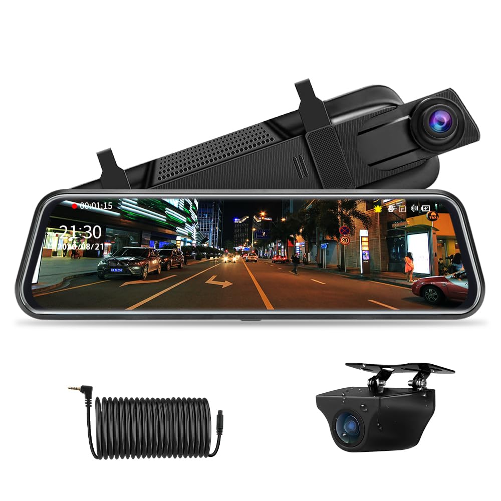 Compare Jansite 10 Mirror Dash Cam Front and Rear View Camera 1080P Retractable at KSA Price