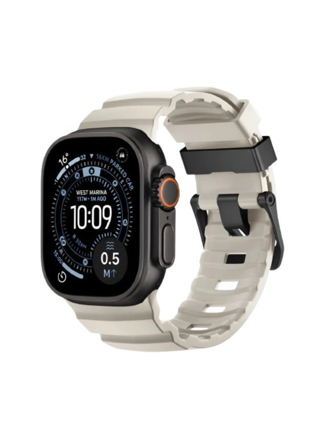Compare Rocky Peak Band Compatible with Apple Watch for Men Women Ultra 3 | 2 | 1, 49mm45mm44mm42mm Rugged Silicone Sport Strap for iWatch Series 1110987654321, Ultimate Powerful Watch Strap at KSA Price