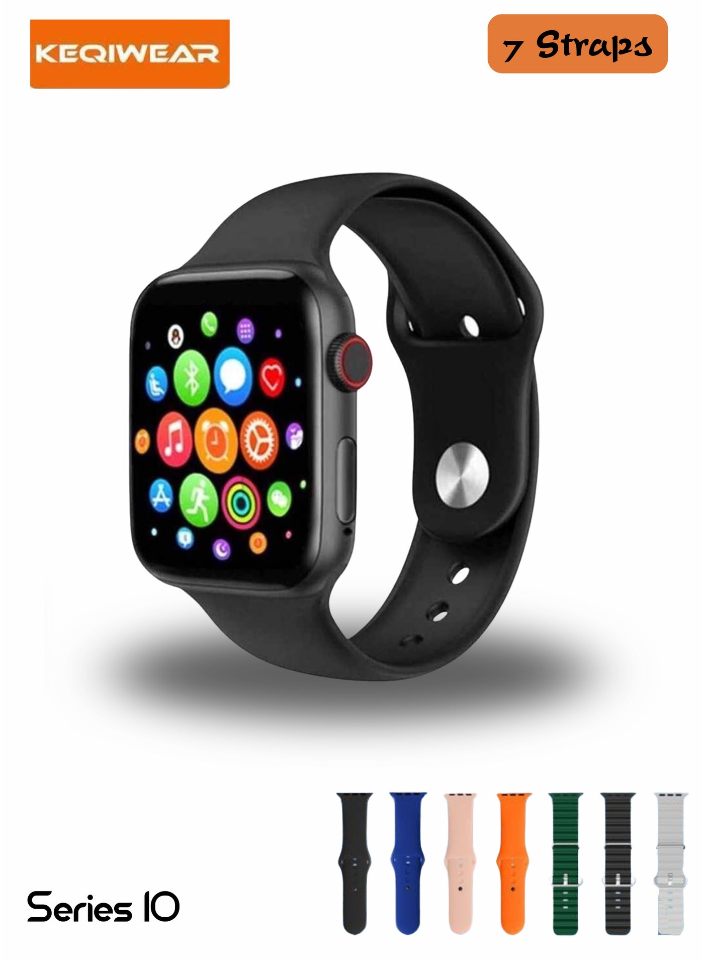 Compare Keqiwear KW30 Max Series 10 Smartwatch – 2.02 HD Display, Bluetooth Calling, Stylish Bracelet Design with 7+1 Interchangeable Straps & Charging Cable Included | Fitness Tracker, Heart Rate & Sleep Monitor – Black at KSA Price