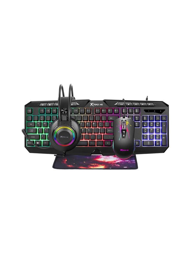Gaming Bundle 4in1 Rgb Combo Multimedia Wired Keyboard…