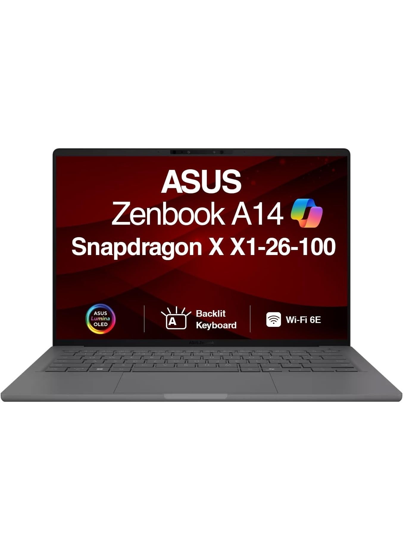 Compare Asus Zenbook A14 UX3407QAPS76 14 Copilot+ PC Notebook  WUXGA  60 Hz  Qualcomm Snapdragon X X126100 Processor 32GB LPDDR5X RAM, 1TB SSD, Qualcomm Adreno Graphics, Window 11 Home,  Iceland Gray English ICELAND GRAY at KSA Price