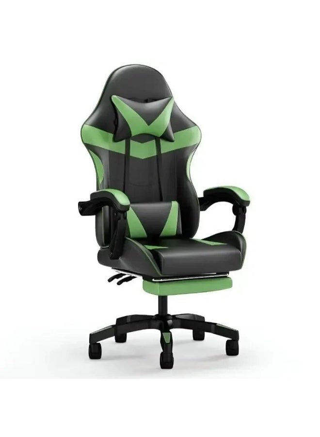 Huitich Green Gaming Chair with Headrest and Footrest