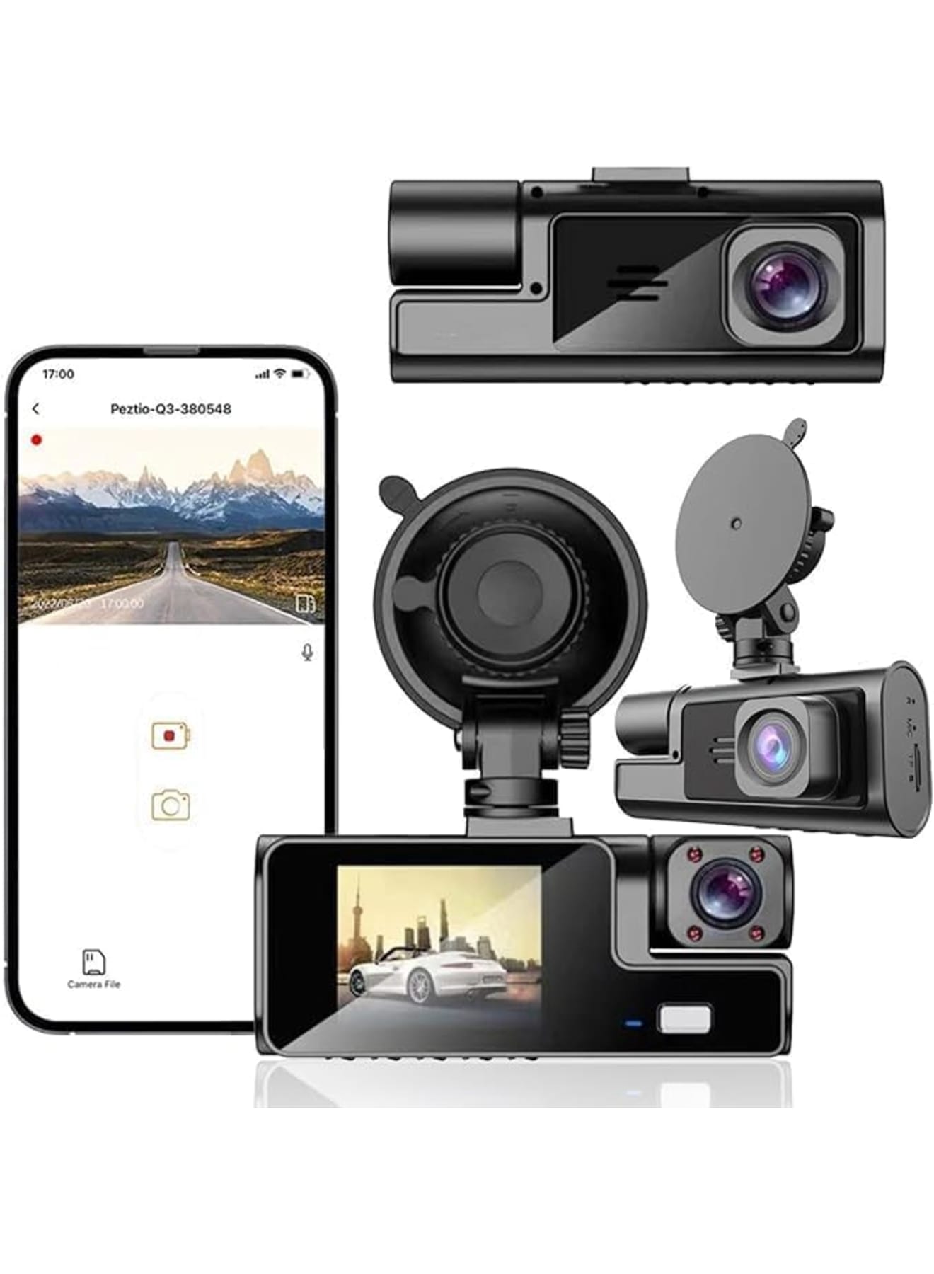 Dash Cam Car Camera, Suction Cup Type Dash…